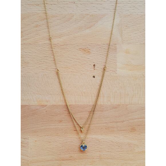 Judith Ripka JR Two Heart Double Chain Necklace Sterling Silver 925 Gold Plated - Picture 8 of 8